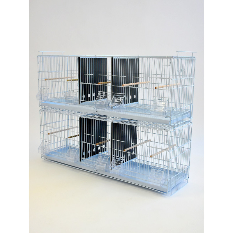 (BR05) 38" Triple-Compartment Double Stacked Finch Canary Breeding Cage