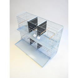 (BR05) 38" Triple-Compartment Double Stacked Finch Canary Breeding Cage