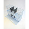 (BR05) 38" Triple-Compartment Double Stacked Finch Canary Breeding Cage