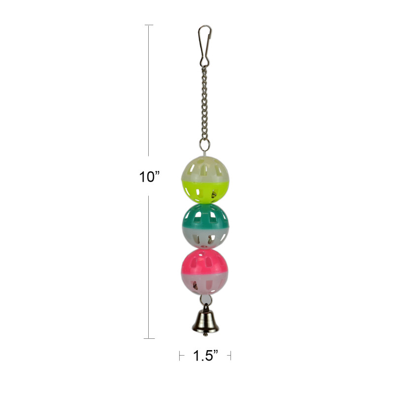 (A121) Hanging Bird Toy with Triple Balls and Bell