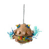 (A781) Puffer Fish Coconut Shell Parrot Bird Toy
