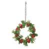 (A980) Christmas Wreath Parrot Bird Toy with Sisal Ropes and Wooden Blocks