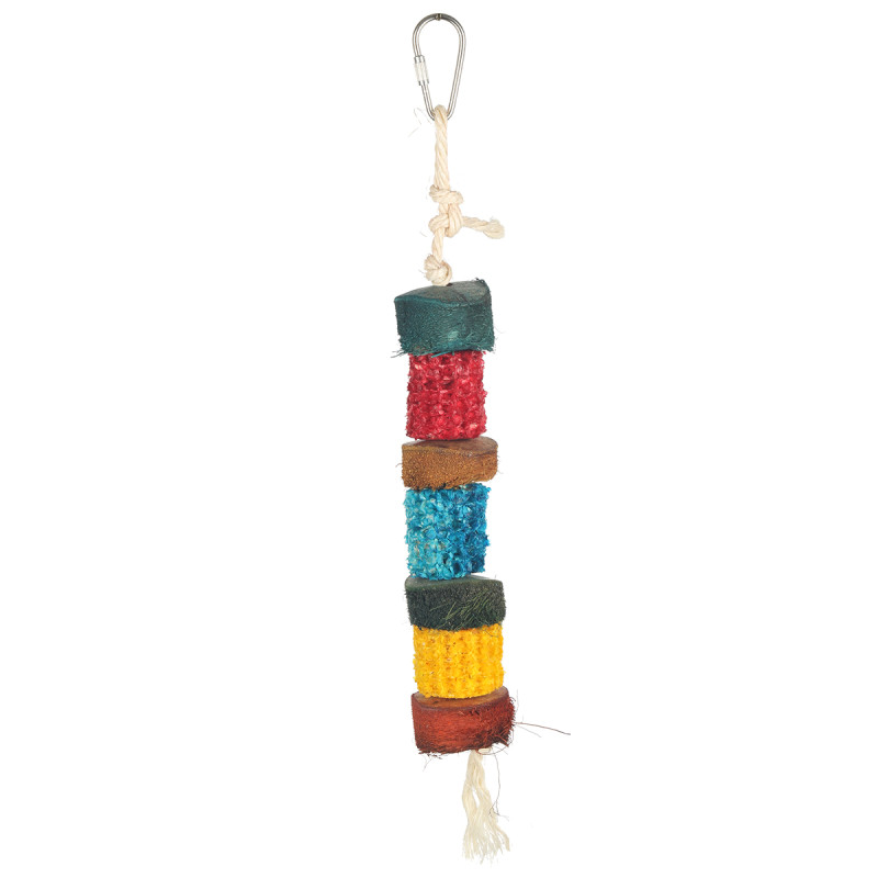 (A1242S) Parrot Toy with Coconut Husk and Corn cobs