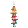 (A1309) Wicker and Mahogany Parrot Toy