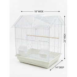 (1814-5) 18x14" Double House Roof Top Small Bird Cage