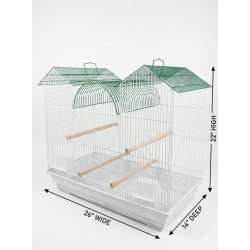 (2614-2) 26x14" House Roof Bird Cage