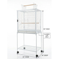 (CE2416) 24X16" Open Top Parrot Cage with Rolling Stand