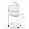 (CE2416) 24X16" Open Top Parrot Cage with Rolling Stand